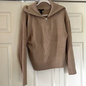 Forever 21 Brown quarter zip sweater
